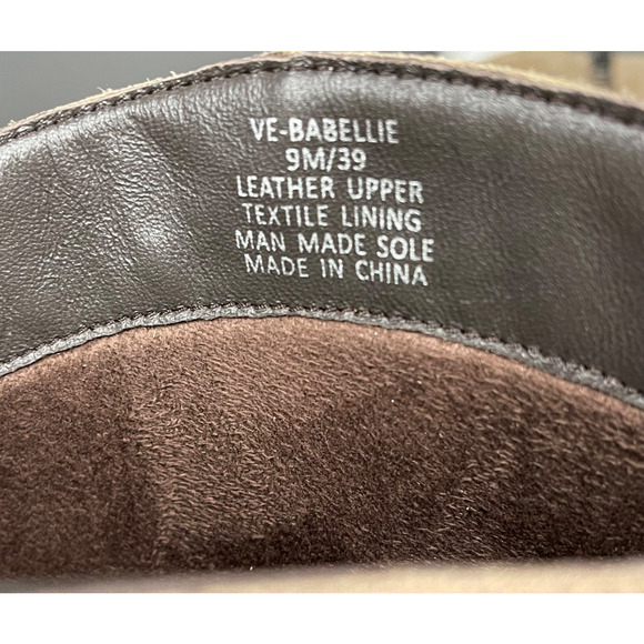 Vince Camuto Women's Babellie Mid Calf Boots Size 9 Taupe Suede Cowboy Western - Picture 12 of 16